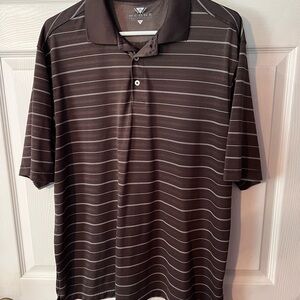 Edge Men's Polo in Gray with Subtle Stripes